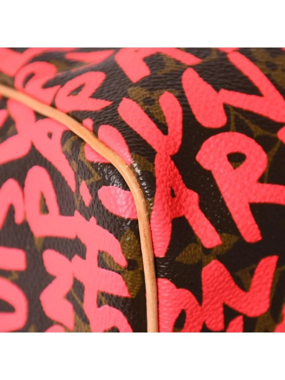 Louis Vuitton Monogram Graffiti Speedy 30 Handbag Pink Vachetta Leather